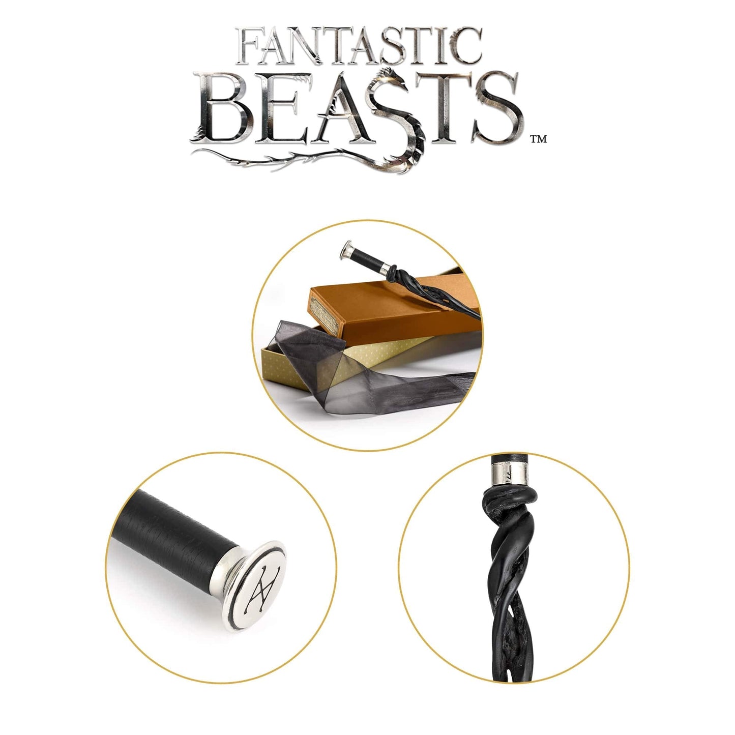 The Noble Collection Fantastic Beasts Dumbledore Wand – Official 1:1 Collector Replica (15.5 inches)