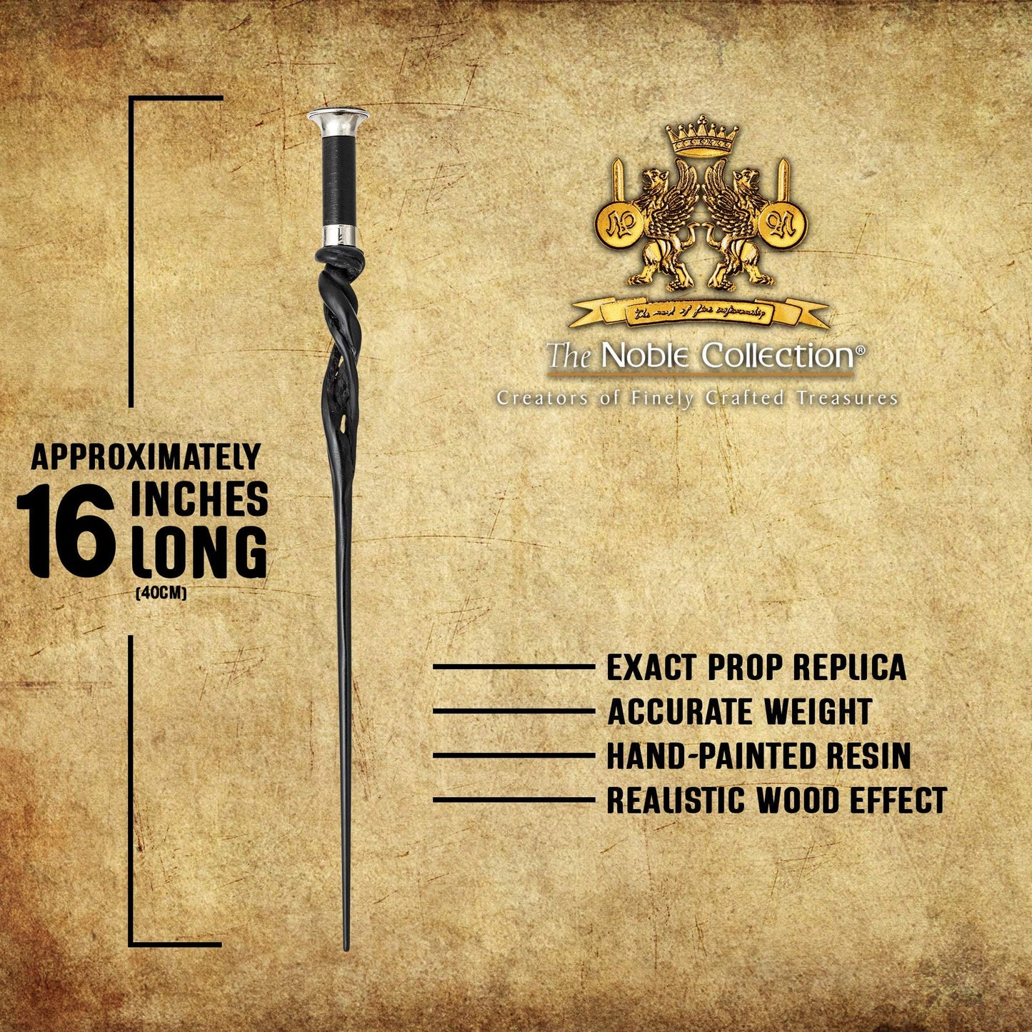 The Noble Collection Fantastic Beasts Dumbledore Wand – Official 1:1 Collector Replica (15.5 inches)