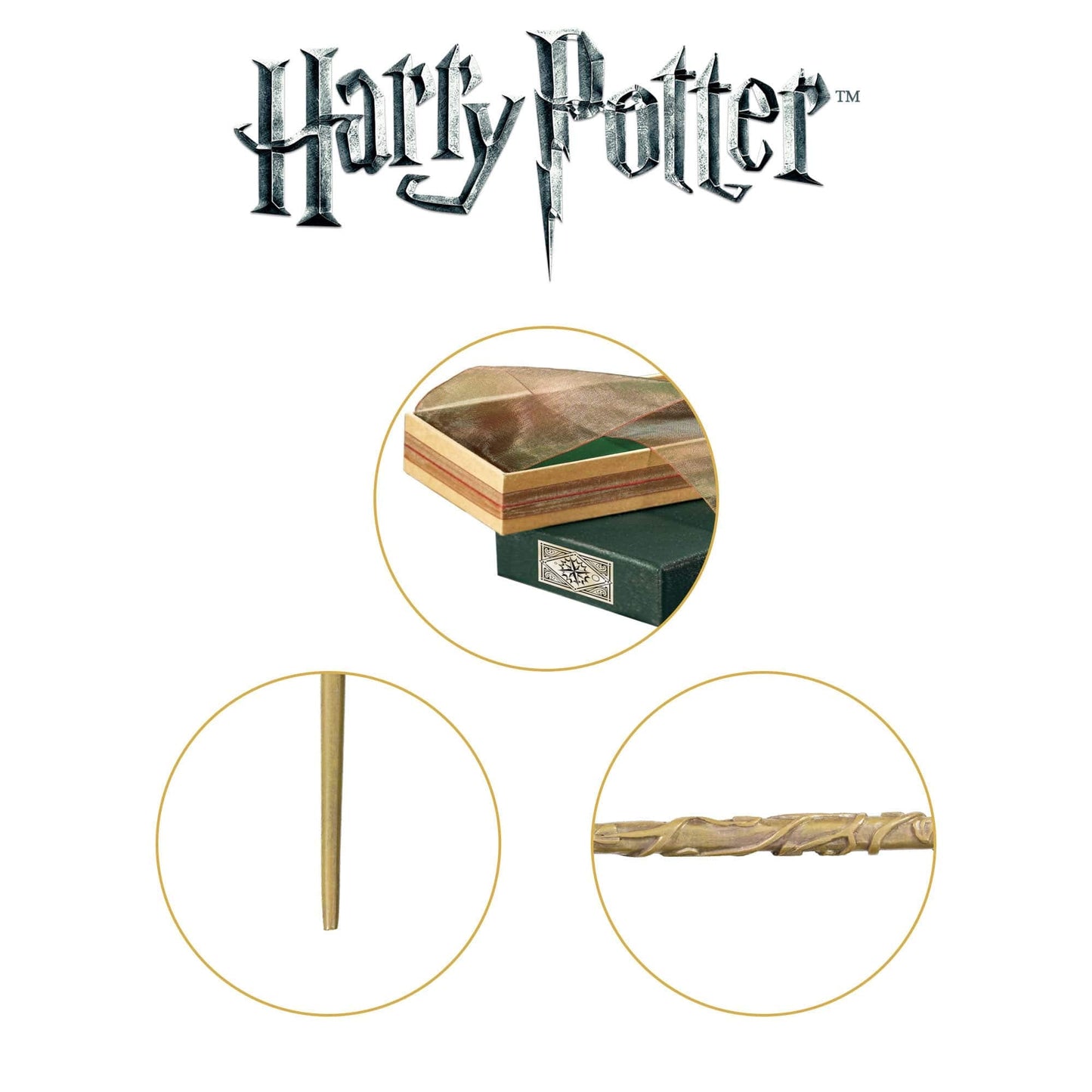 The Noble Collection Hermione Granger's Wand with Ollivanders Wand Box - 15-Inch Authentic Prop Replica