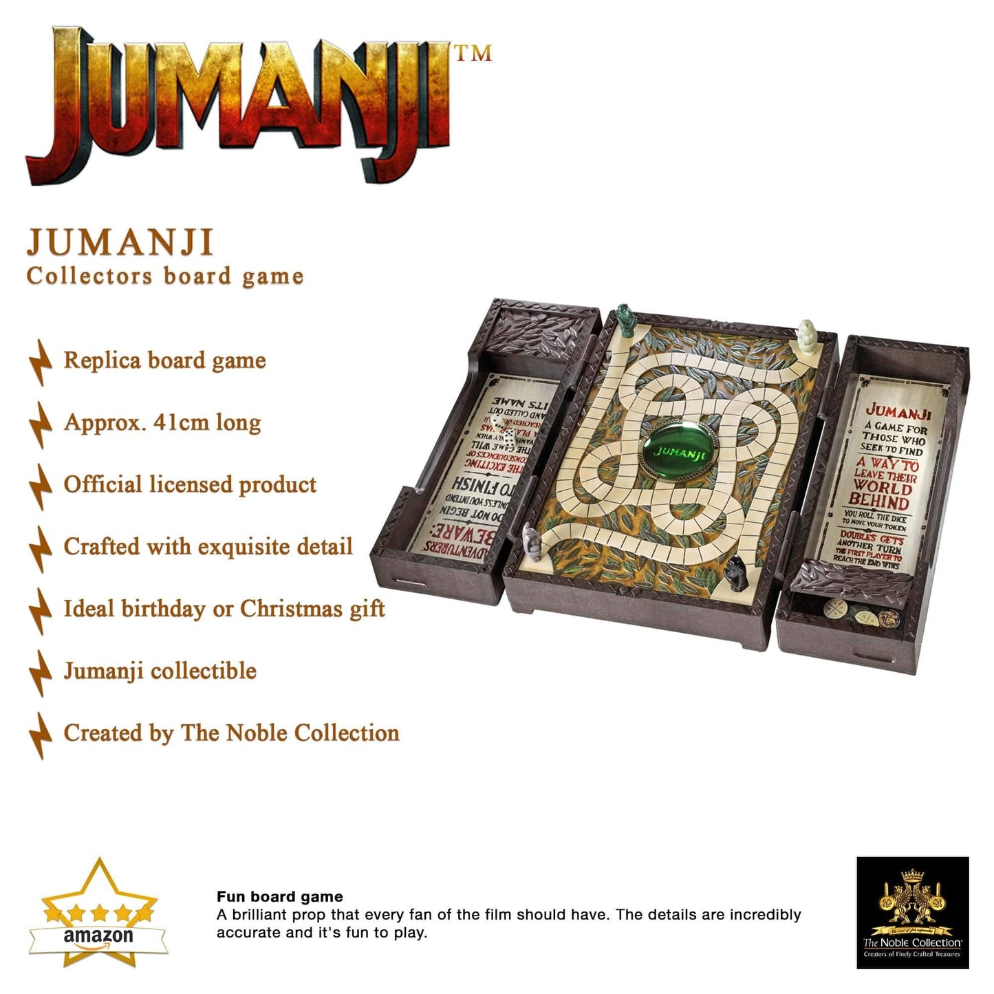 The Noble Collection Jumanji Board Game Collector Replica – Officially Licensed