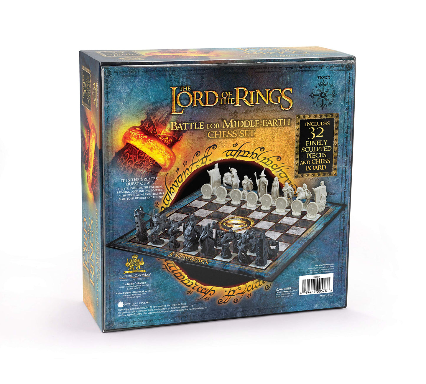 The Noble Collection Lord of the Rings Chess Set: Battle for Middle-Earth – Premium Collectible Strategy Game
