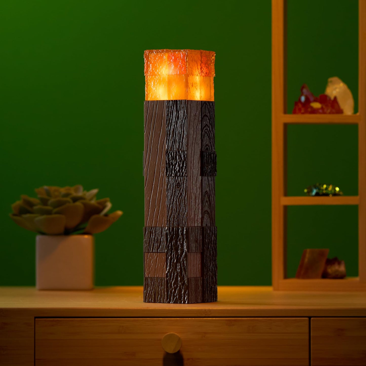 The Noble Collection Minecraft Torch Illuminating Collector – LED Flicker Torch for Minecraft Fans