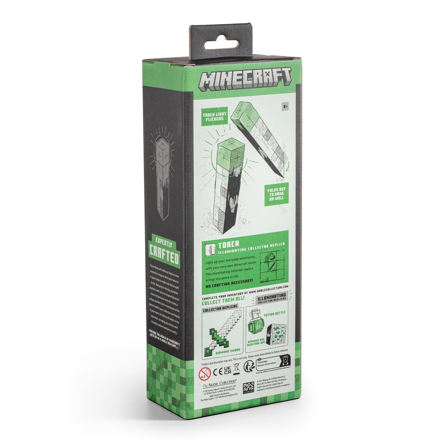 The Noble Collection Minecraft Torch Illuminating Collector – LED Flicker Torch for Minecraft Fans