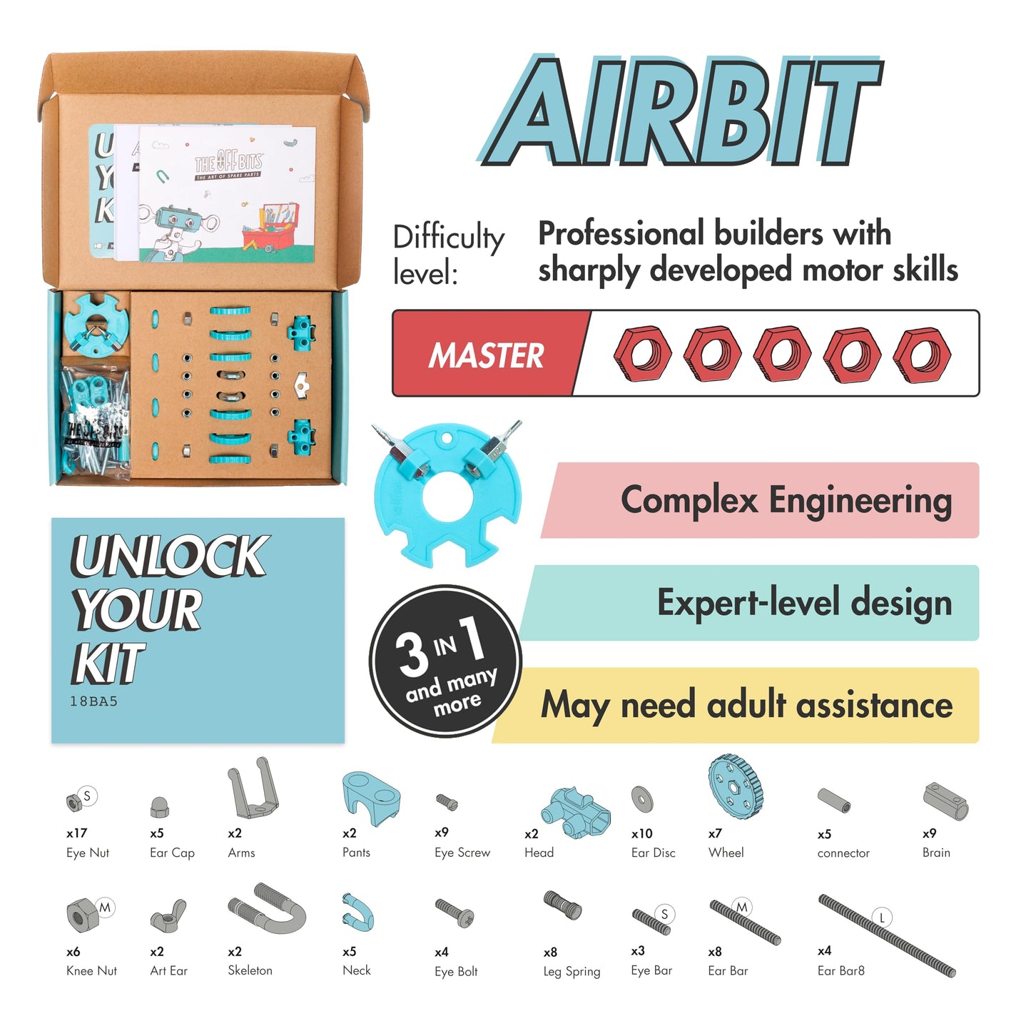 The OFFBITS AirBit – Build Your Own Airplane STEM Kit for Kids 8-12 & Curious Adults