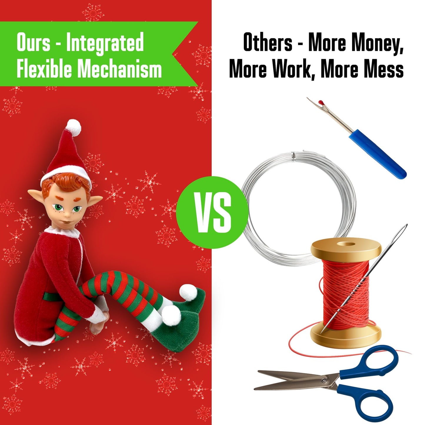 The Original Elf 12-inch Plush Christmas Elf Doll – Poseable Shelf Sitter & Tree Topper