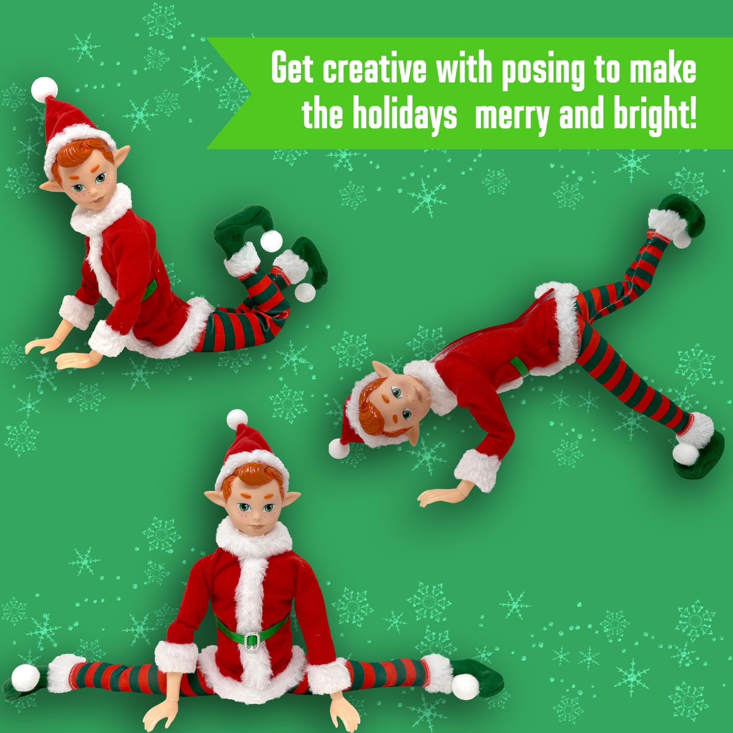 The Original Elf 12-Inch Poseable Christmas Elf Dolls — Decor, Shelf Sitters & Gifts