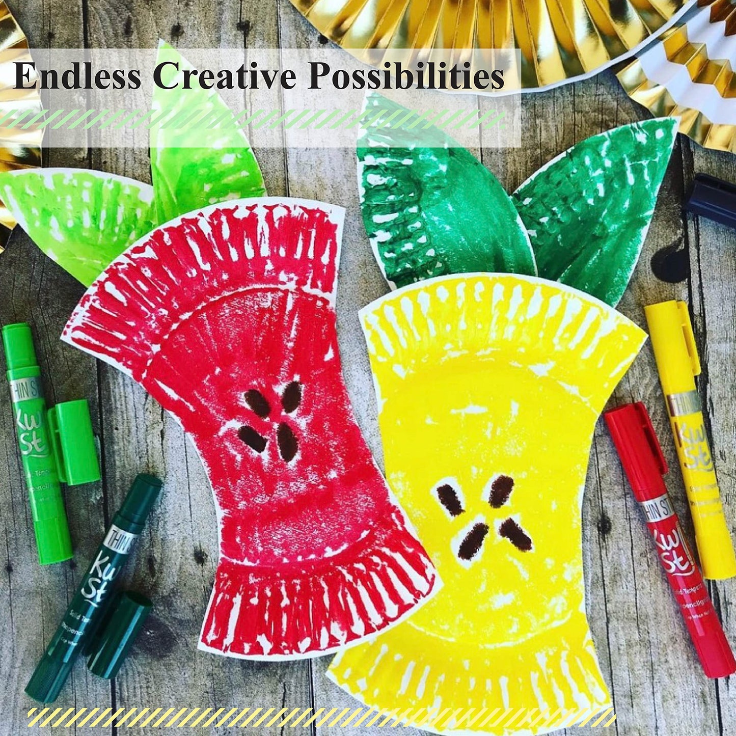 Kwik Stix 12-Pack Tempera Paint Pens by The Pencil Grip – Quick-Dry, Mess-Free