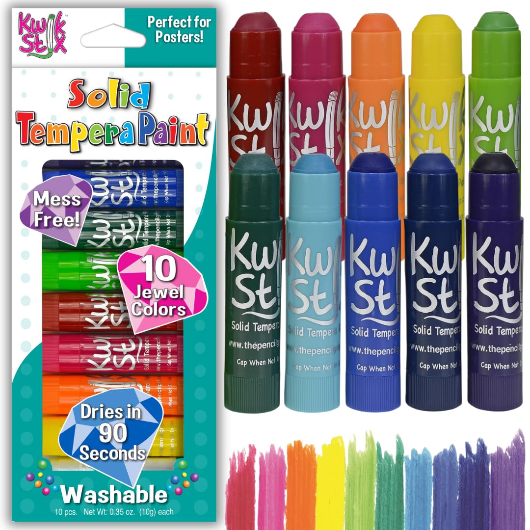 Kwik Stix Tempera Paint – Jewel Tones (10 Colors) | The Pencil Grip