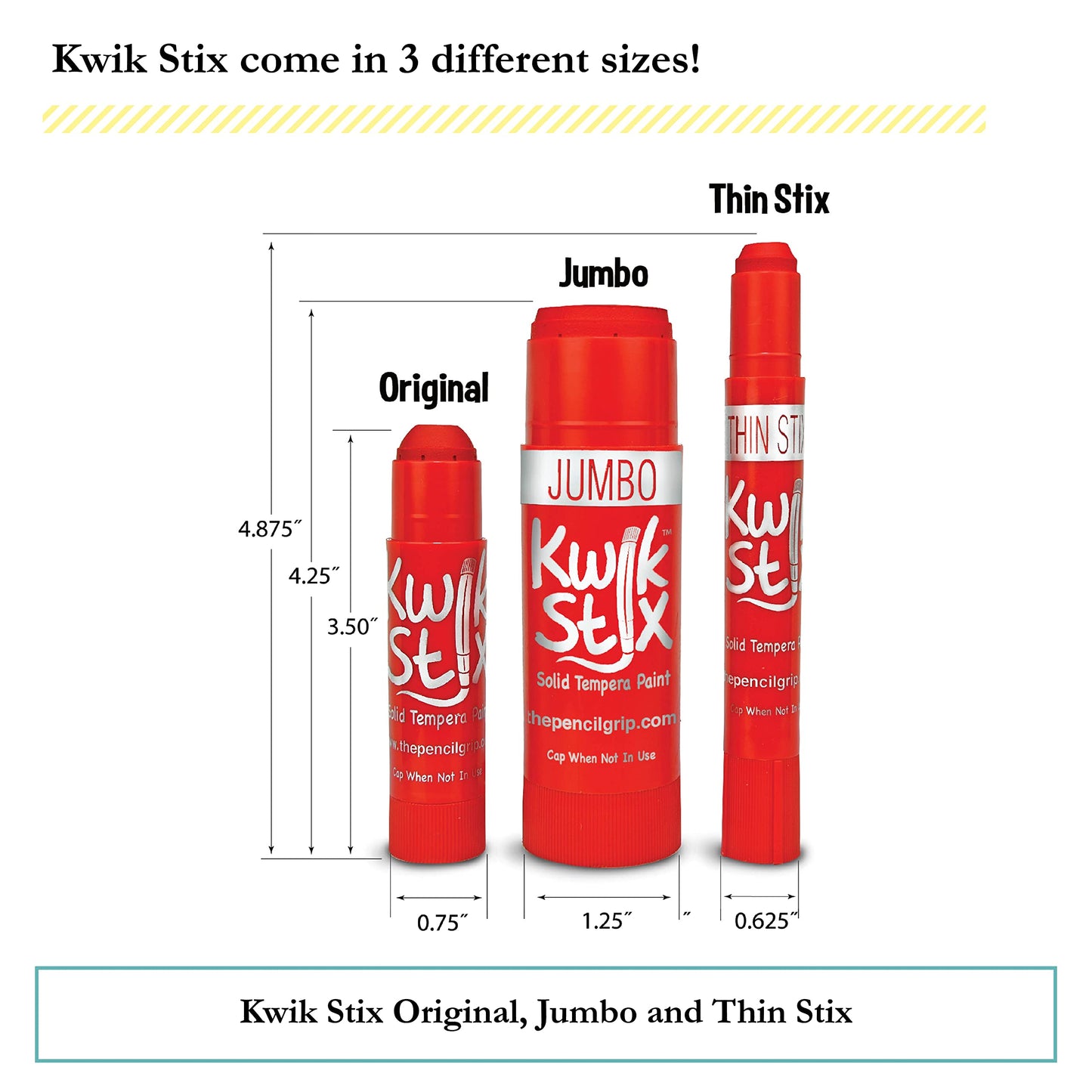 Kwik Stix 12-Pack Tempera Paint Pens by The Pencil Grip – Quick-Dry, Mess-Free