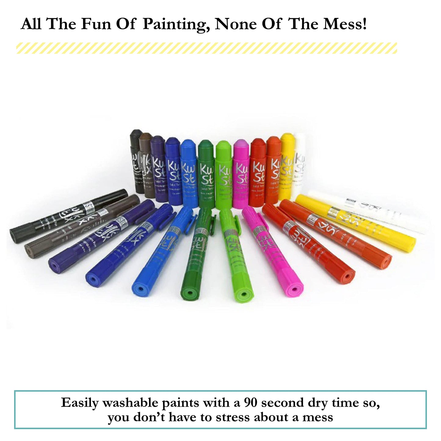 Kwik Stix 12-Pack Tempera Paint Pens by The Pencil Grip – Quick-Dry, Mess-Free