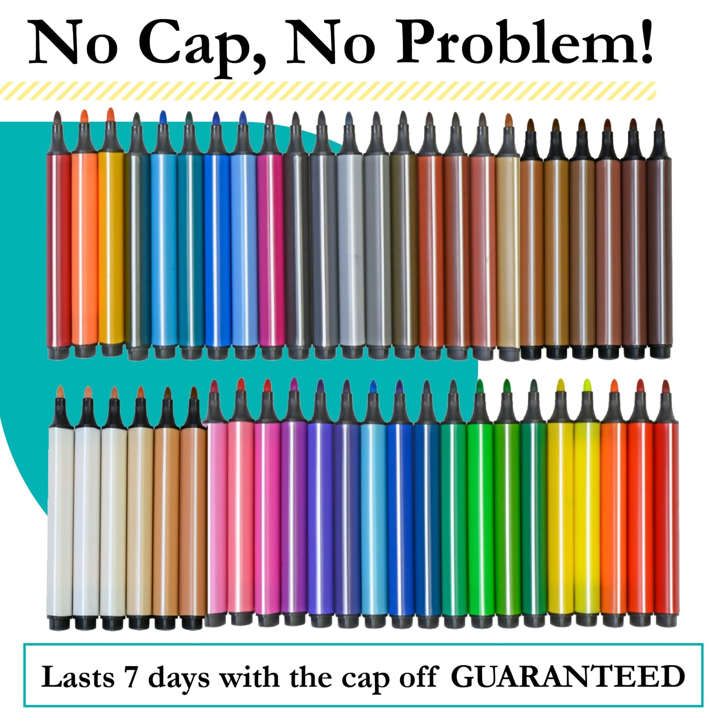 The Pencil Grip Magic Tri Stix – 48 Markers (36 Rainbow + 12 Global Skin Tones) Non-Toxic & Washable
