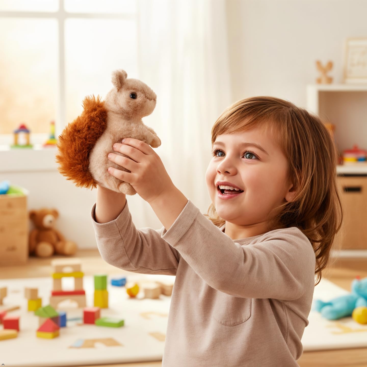 The Petting Zoo Brown Squirrel Plushie – 6 Inch Recycled Plush Toy for Kids