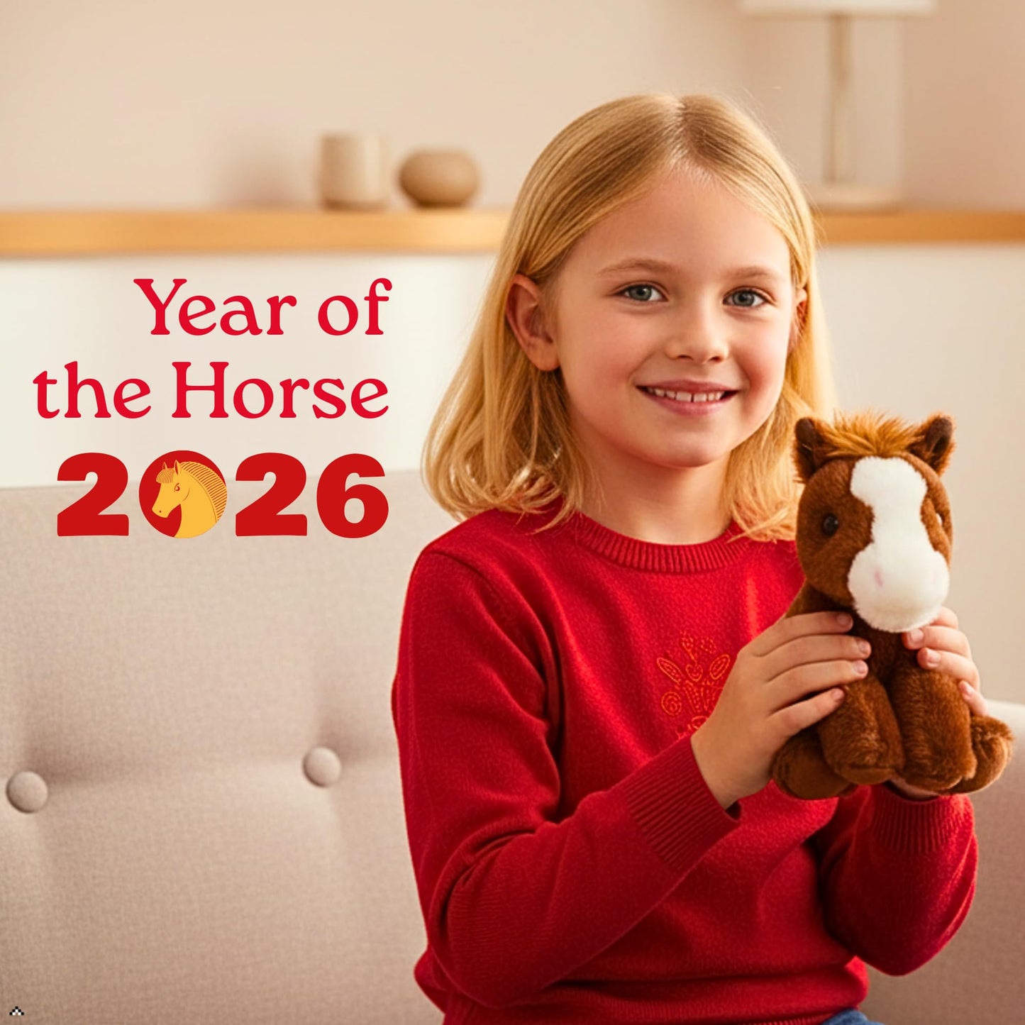 The Petting Zoo Horse Plush Toy – 6-inch Brown Horse, Eco-Friendly Kids Gift