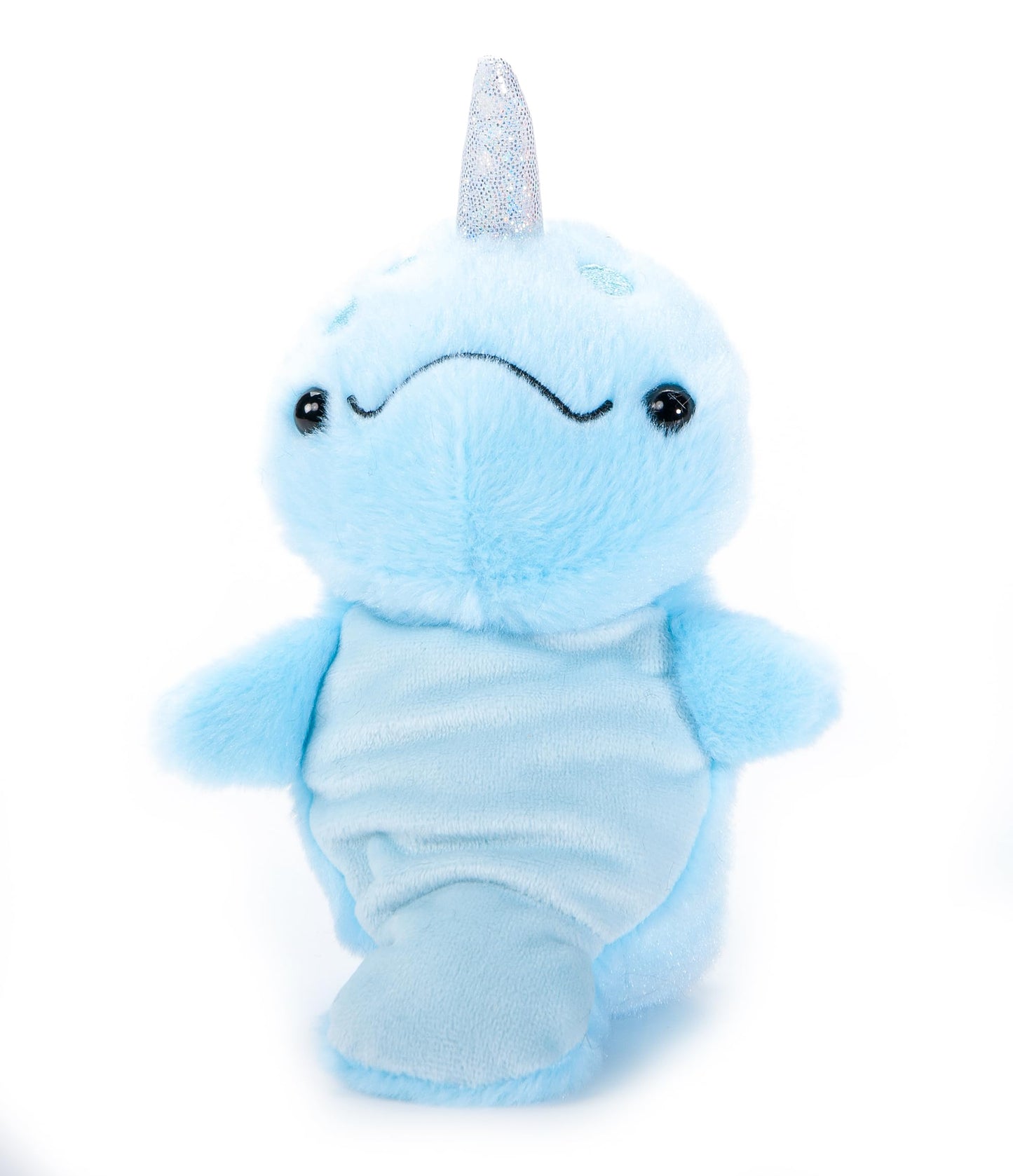 The Petting Zoo Narwhal Plushie — 6-Inch Blue Narwhal Plush Toy, Recycled Materials