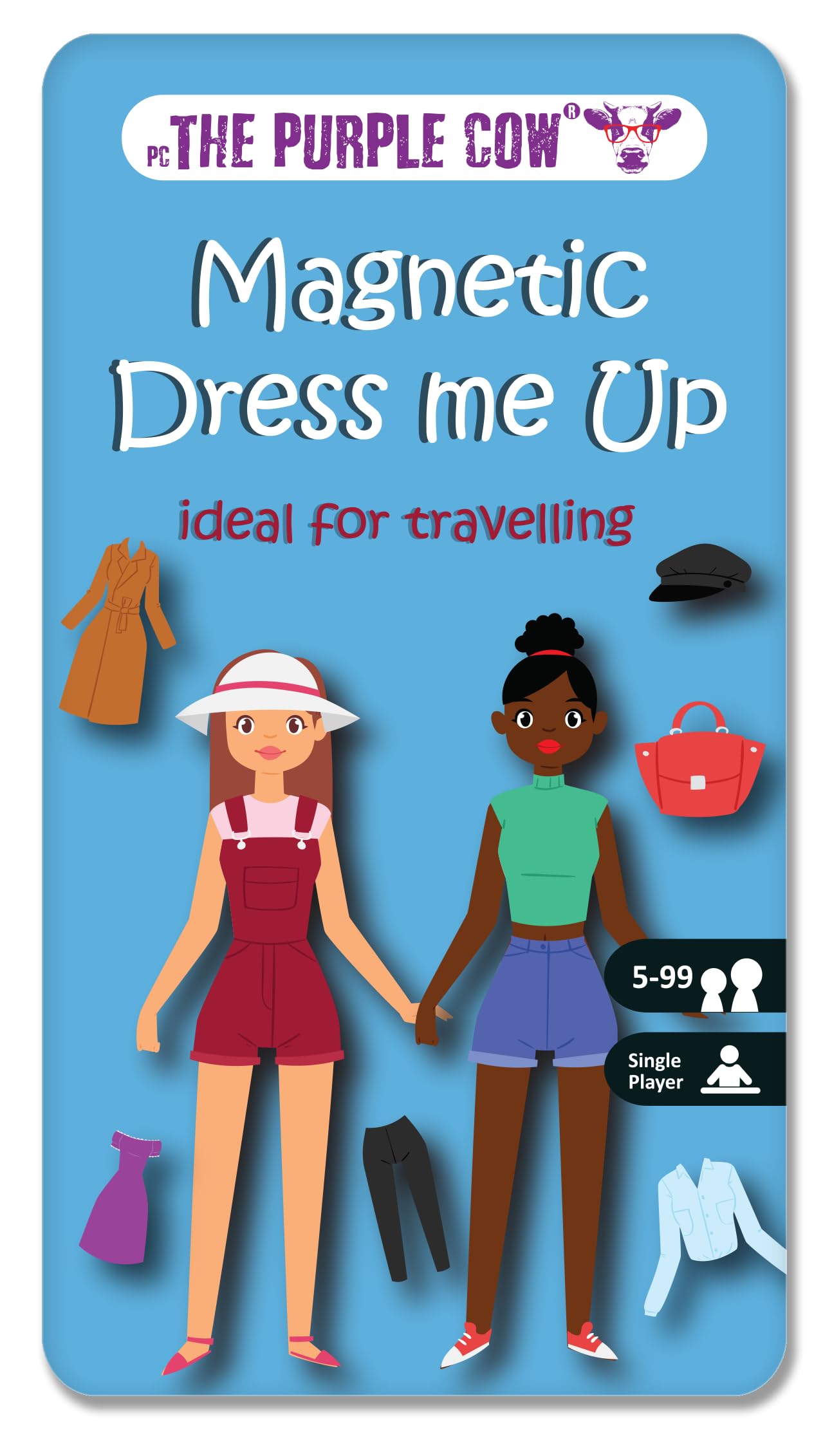 The Purple Cow Magnetic Dress Me Up – Portable Off-Screen Travel Game Box for Kids & Adults