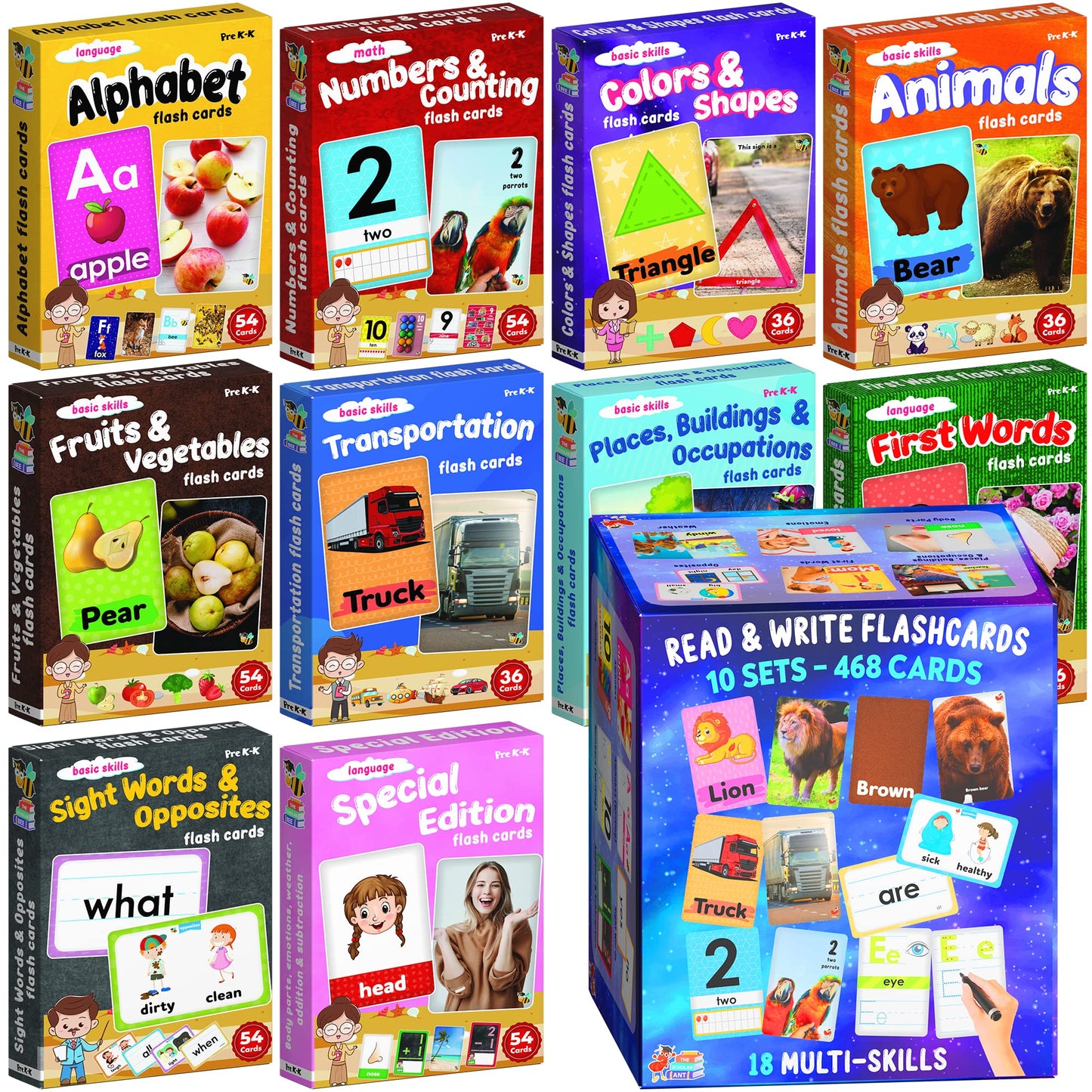 The Scholar Bee Flash Cards for Toddlers 2-4 – Jumbo Box with Real Pictures