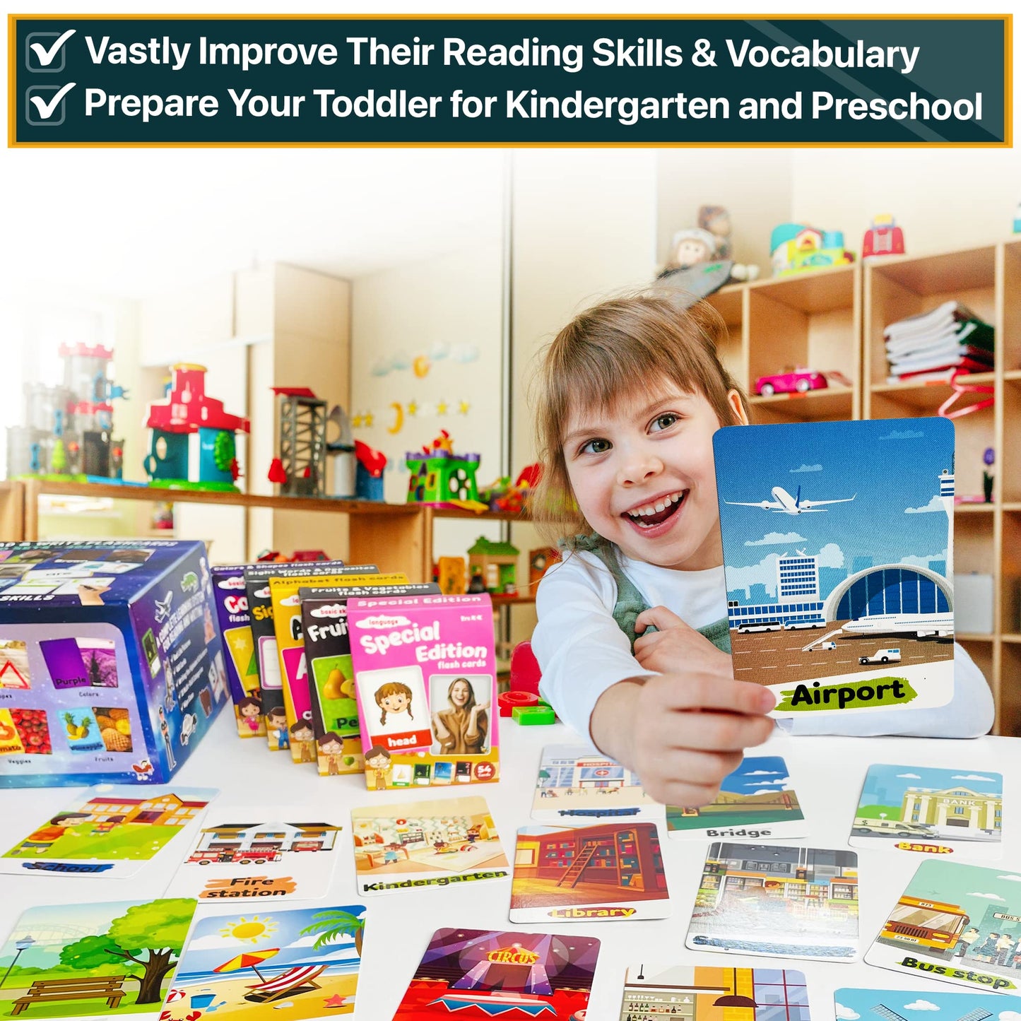 The Scholar Bee Flash Cards for Toddlers 2-4 – Jumbo Box with Real Pictures