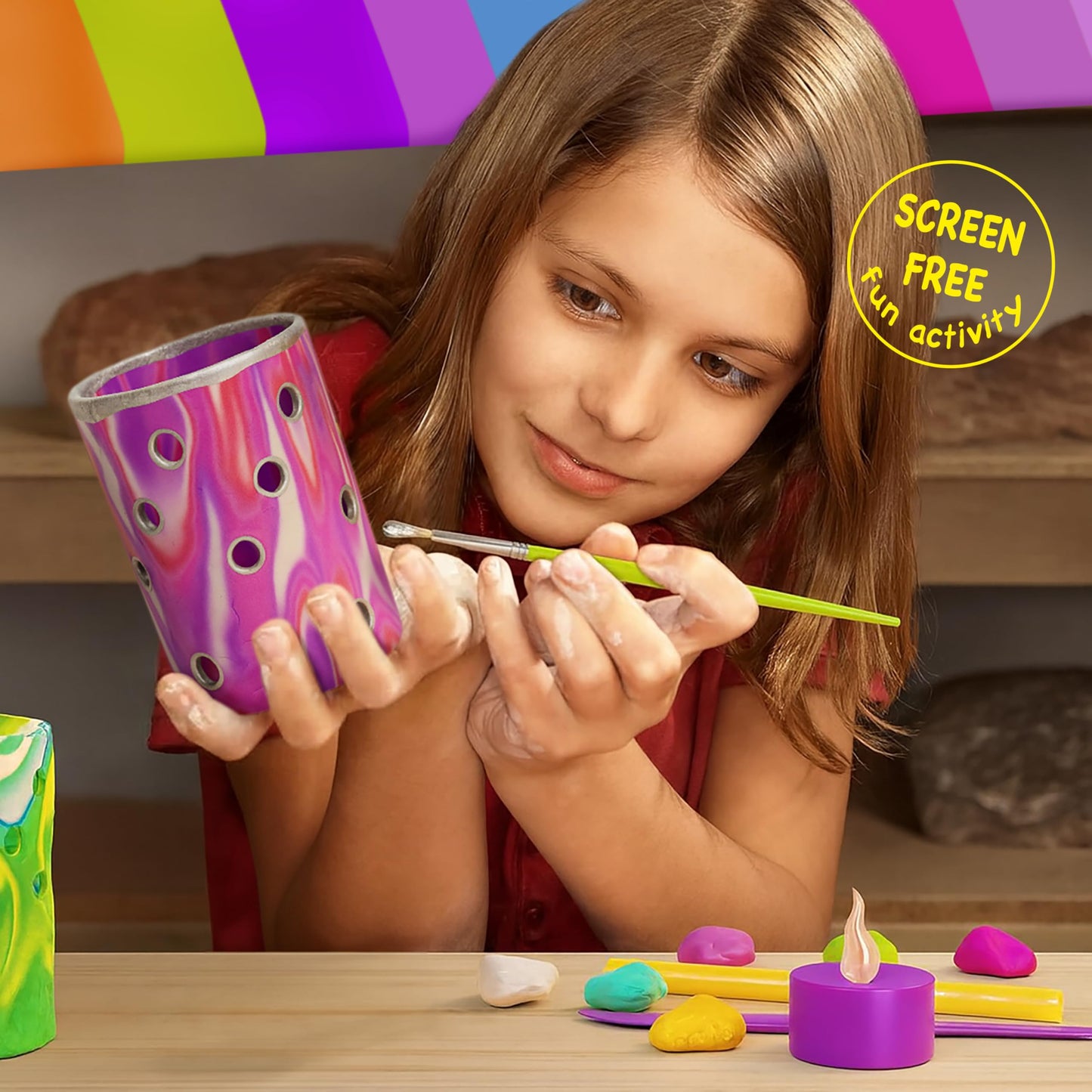 Light-up Clay Lanterns Making Kit by The Scholar Bee | Creative DIY Crafts for Kids 8–14