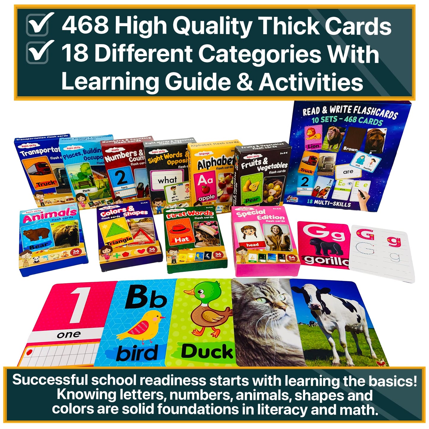 The Scholar Bee Flash Cards for Toddlers 2-4 – Jumbo Box with Real Pictures