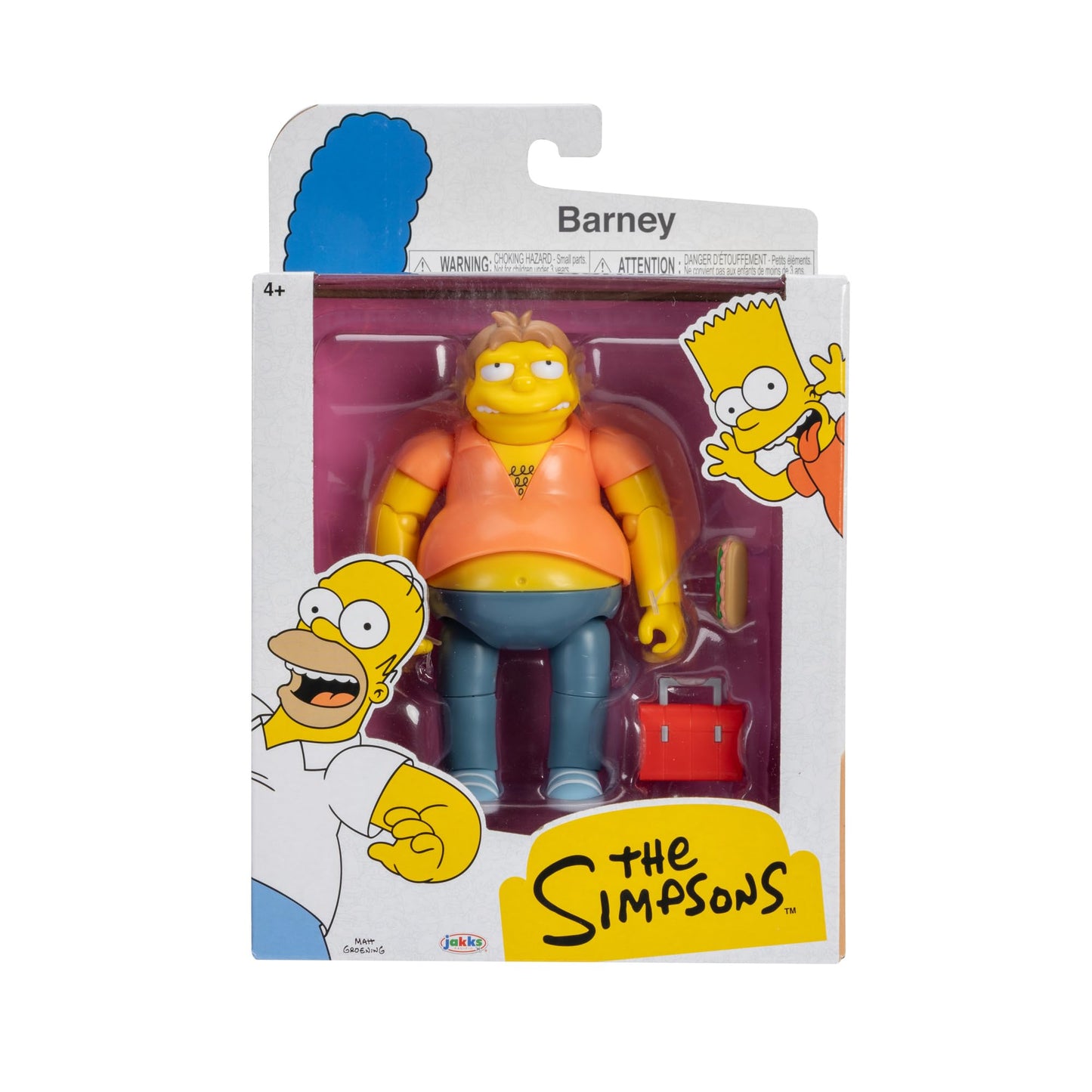 The Simpsons 5-inch Barney Gumble Figure with Sub & Lunch Box – Wave 4
