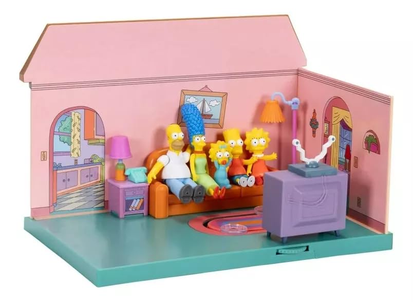 Jakks Pacific The Simpsons Diorama Living Room Playset – Interactive Figures, Ages 4+