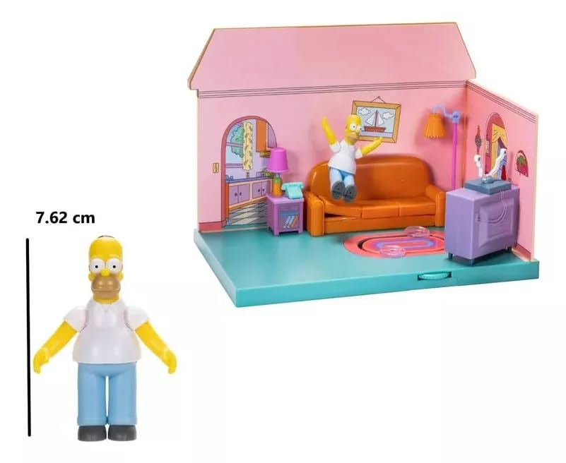 Jakks Pacific The Simpsons Diorama Living Room Playset – Interactive Figures, Ages 4+