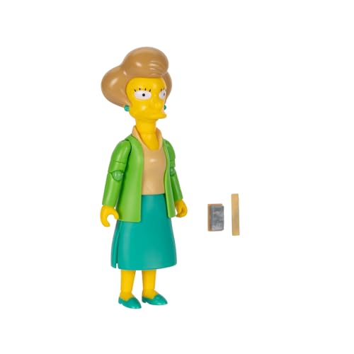 The Simpsons Edna Krabappel 5-Inch Action Figure with Chalk & Ruler | 14-Point Articulation