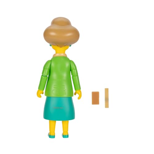 The Simpsons Edna Krabappel 5-Inch Action Figure with Chalk & Ruler | 14-Point Articulation