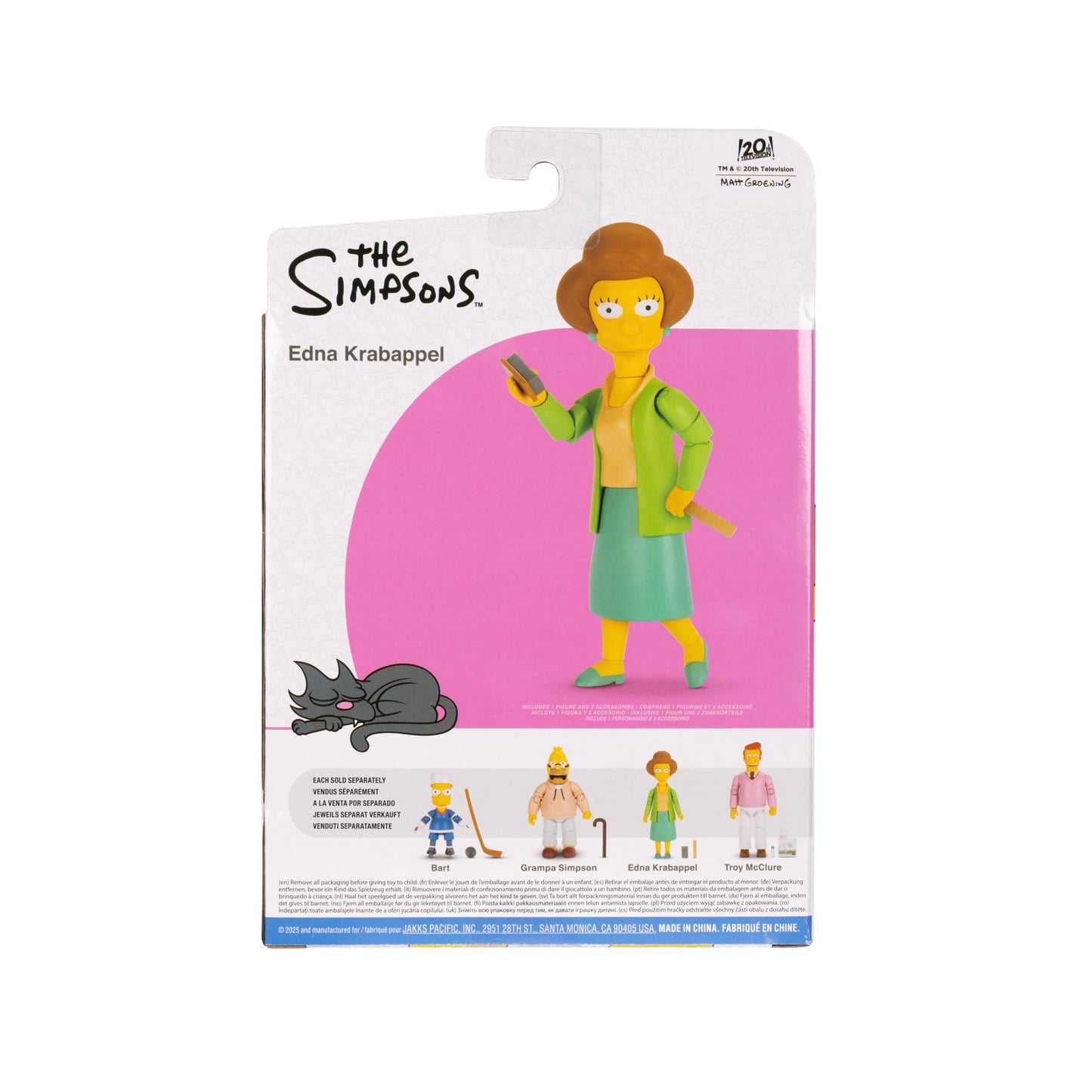 The Simpsons Edna Krabappel 5-Inch Action Figure with Chalk & Ruler | 14-Point Articulation