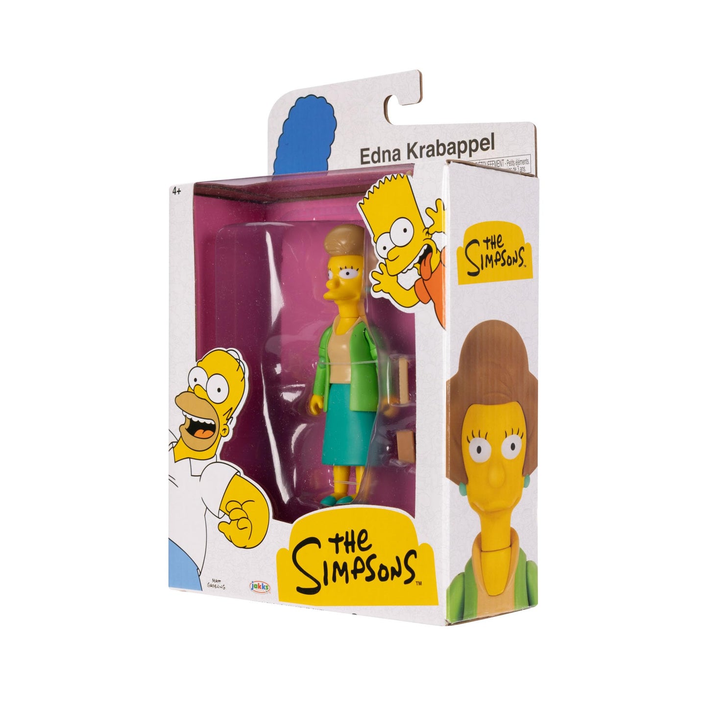 The Simpsons Edna Krabappel 5-Inch Action Figure with Chalk & Ruler | 14-Point Articulation