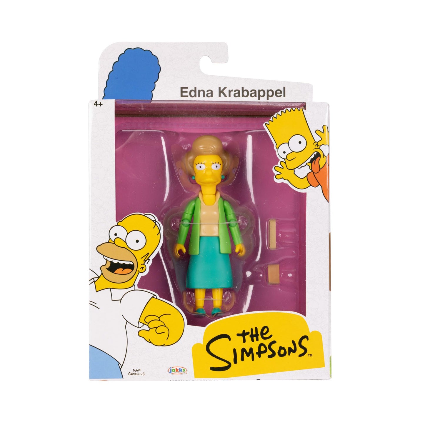 The Simpsons Edna Krabappel 5-Inch Action Figure with Chalk & Ruler | 14-Point Articulation