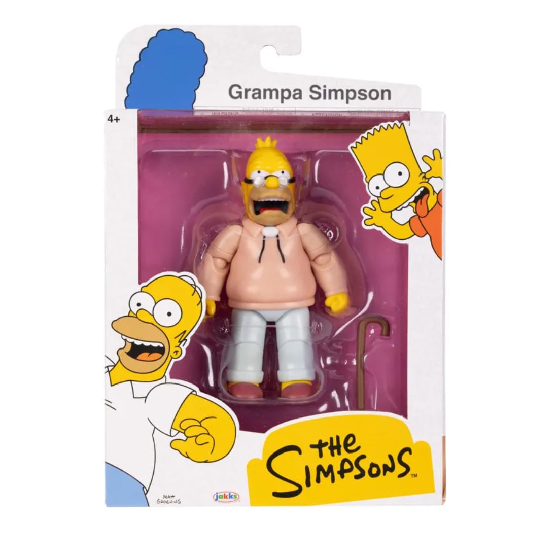 The Simpsons Grampa Simpson 5-Inch Action Figure with Cane | Collectible Toy