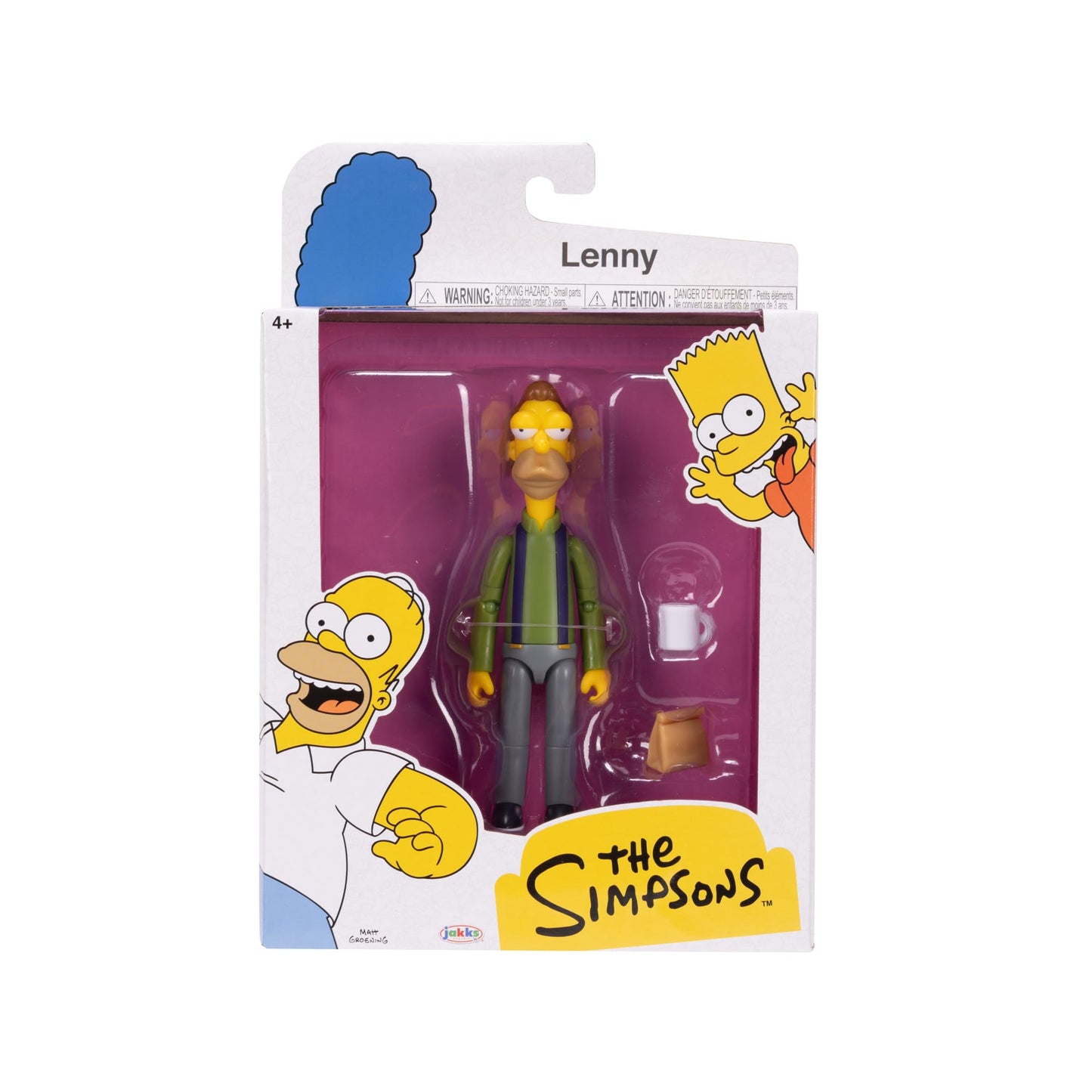 The Simpsons 5-Inch Lenny Leonard Figure with Lunch Bag & Carl Mug – Wave 3