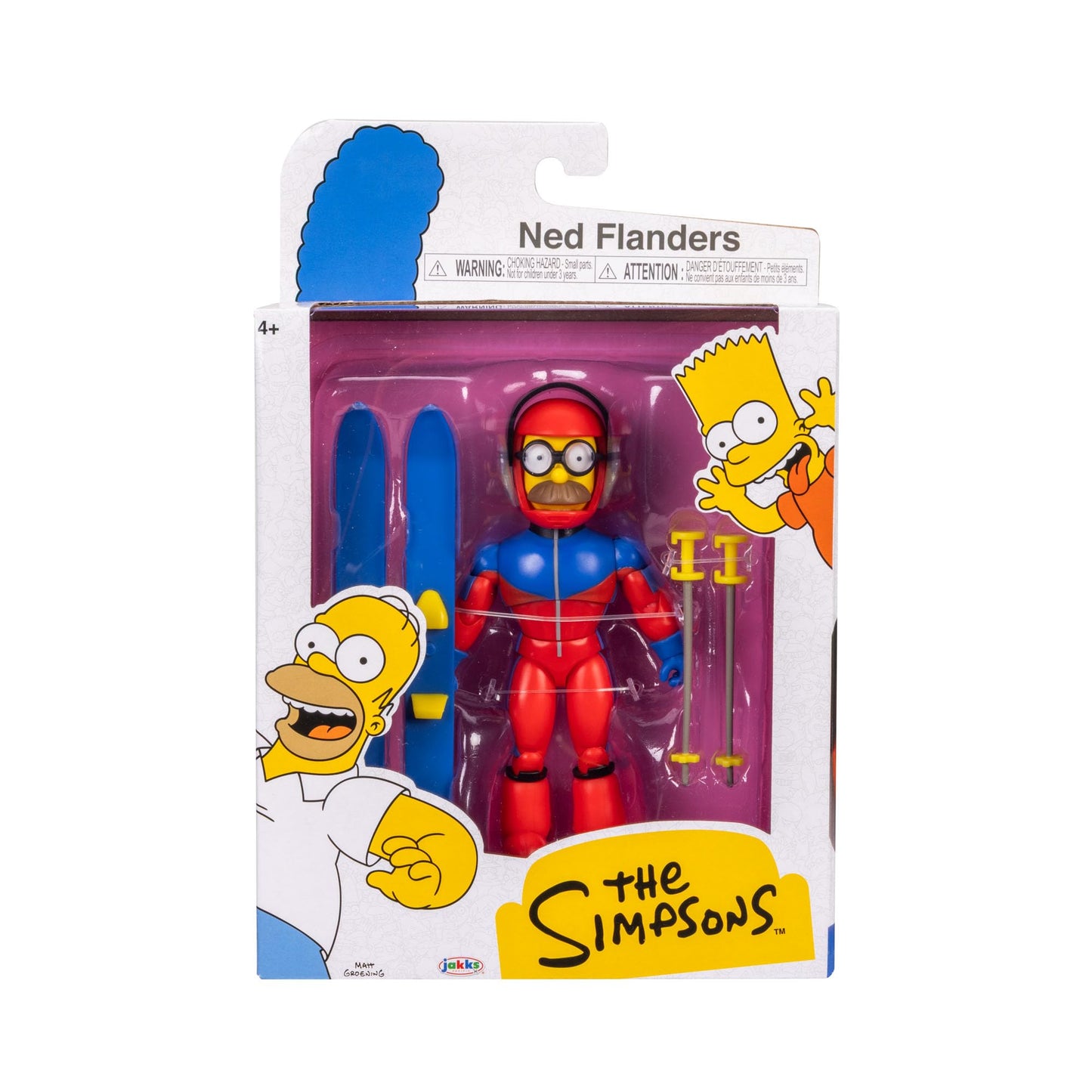 The Simpsons 5-Inch SS Flanders Action Figure with Ski Poles and Skis