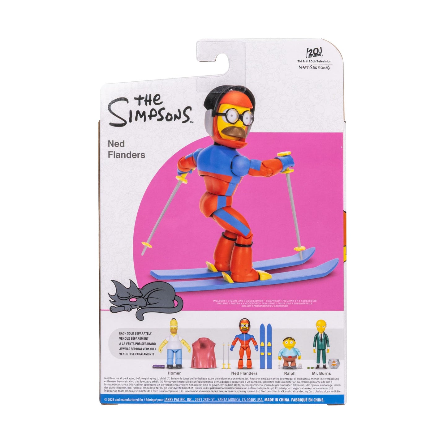 The Simpsons 5-Inch SS Flanders Action Figure with Ski Poles and Skis