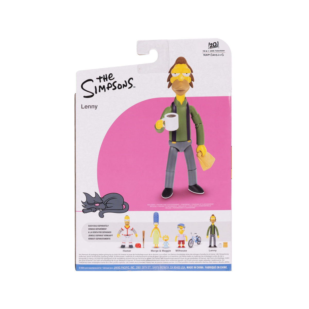 The Simpsons 5-Inch Lenny Leonard Figure with Lunch Bag & Carl Mug – Wave 3