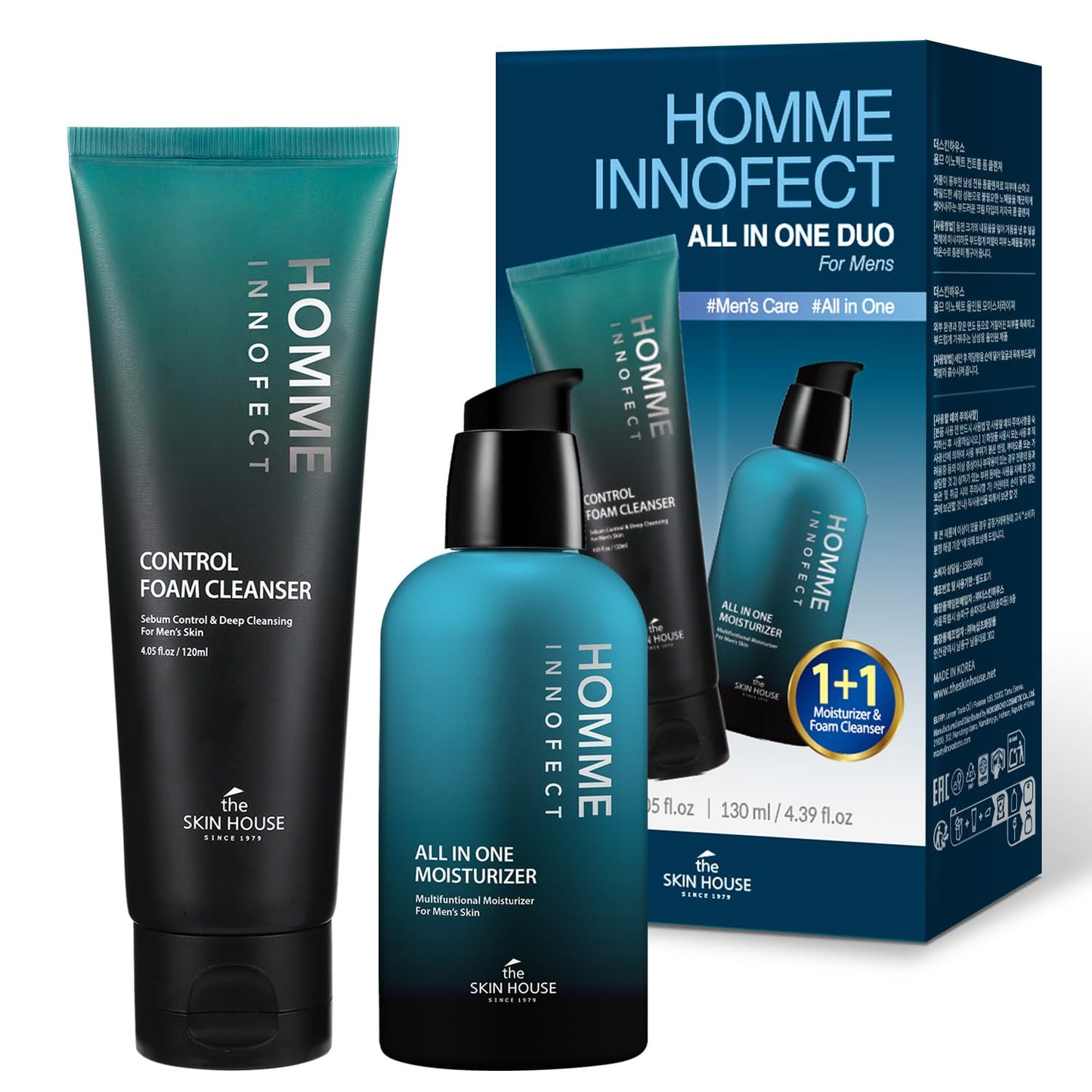 New Year Gift: The Skin House HOMME InnoFect All-in-One Skincare Duo for Men | Foaming Cleanser + 2-in-1 Moisturizer