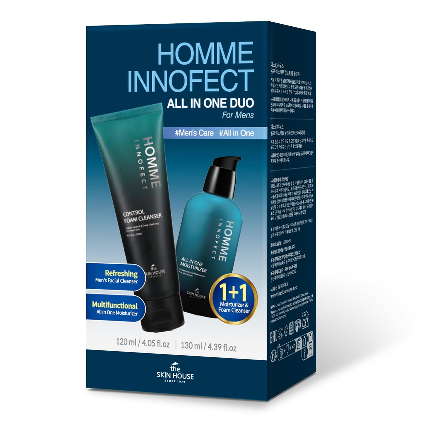 New Year Gift: The Skin House HOMME InnoFect All-in-One Skincare Duo for Men | Foaming Cleanser + 2-in-1 Moisturizer