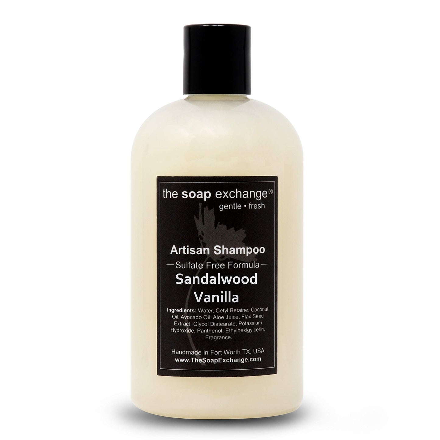 The Soap Exchange Hair Shampoo – Sandalwood Vanilla (12 oz) | Handcrafted USA, Sulfate & Paraben Free