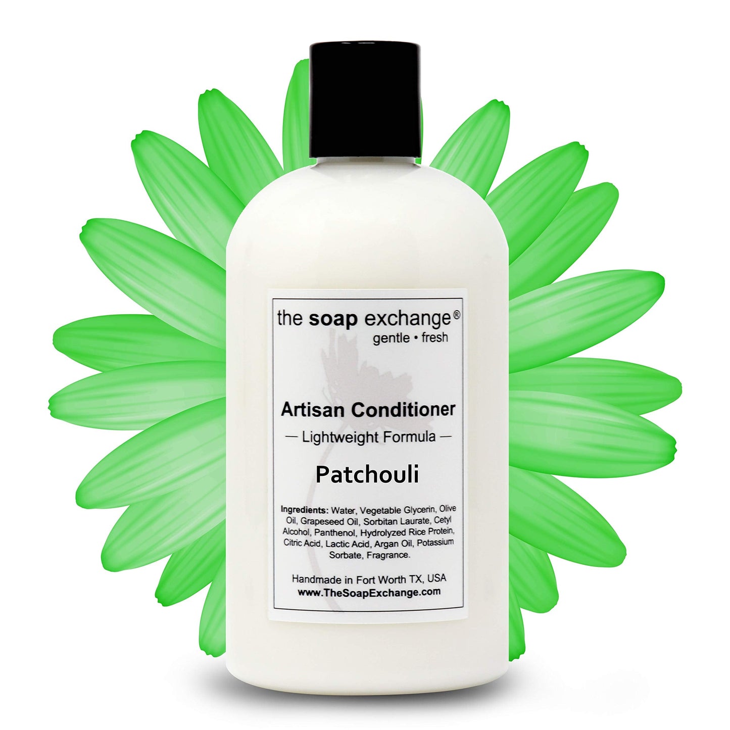 The Soap Exchange Hair Conditioner - Patchouli Scent | Handmade Argan Oil & Rice Protein, 12 oz