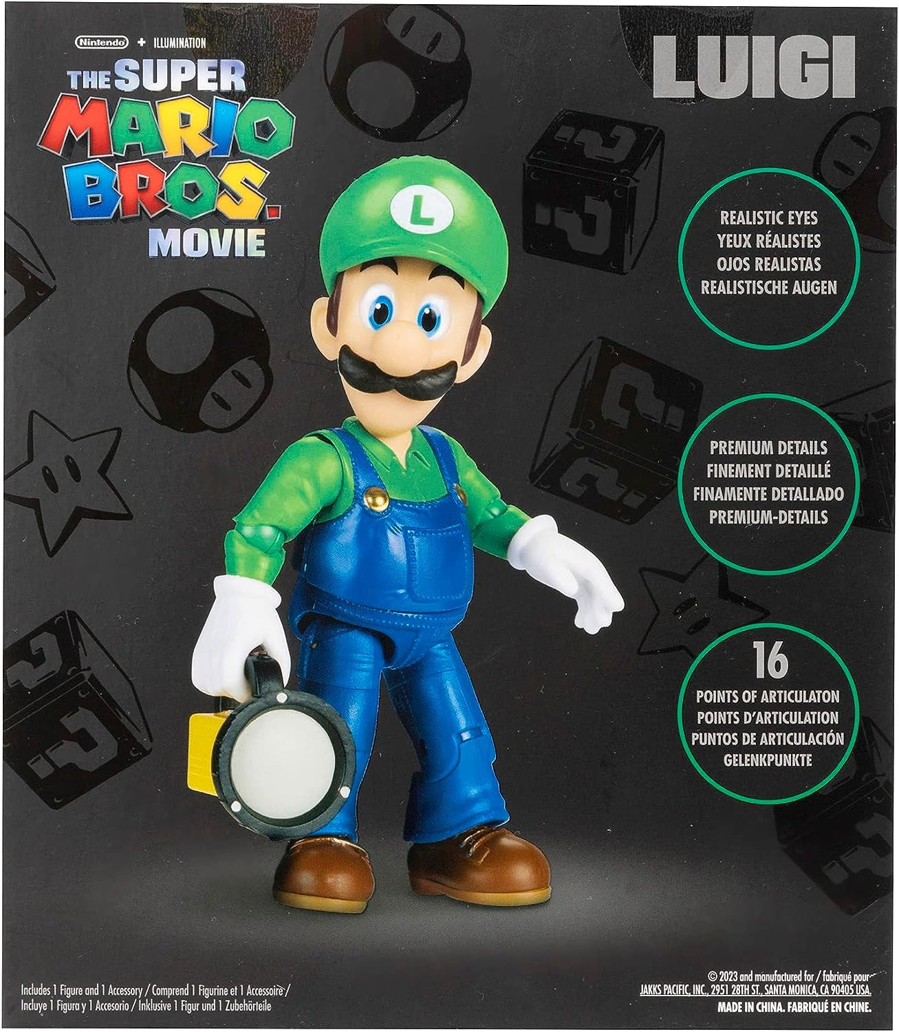 The Super Mario Bros. Movie 5-Inch Luigi Figure with Flashlight Accessory