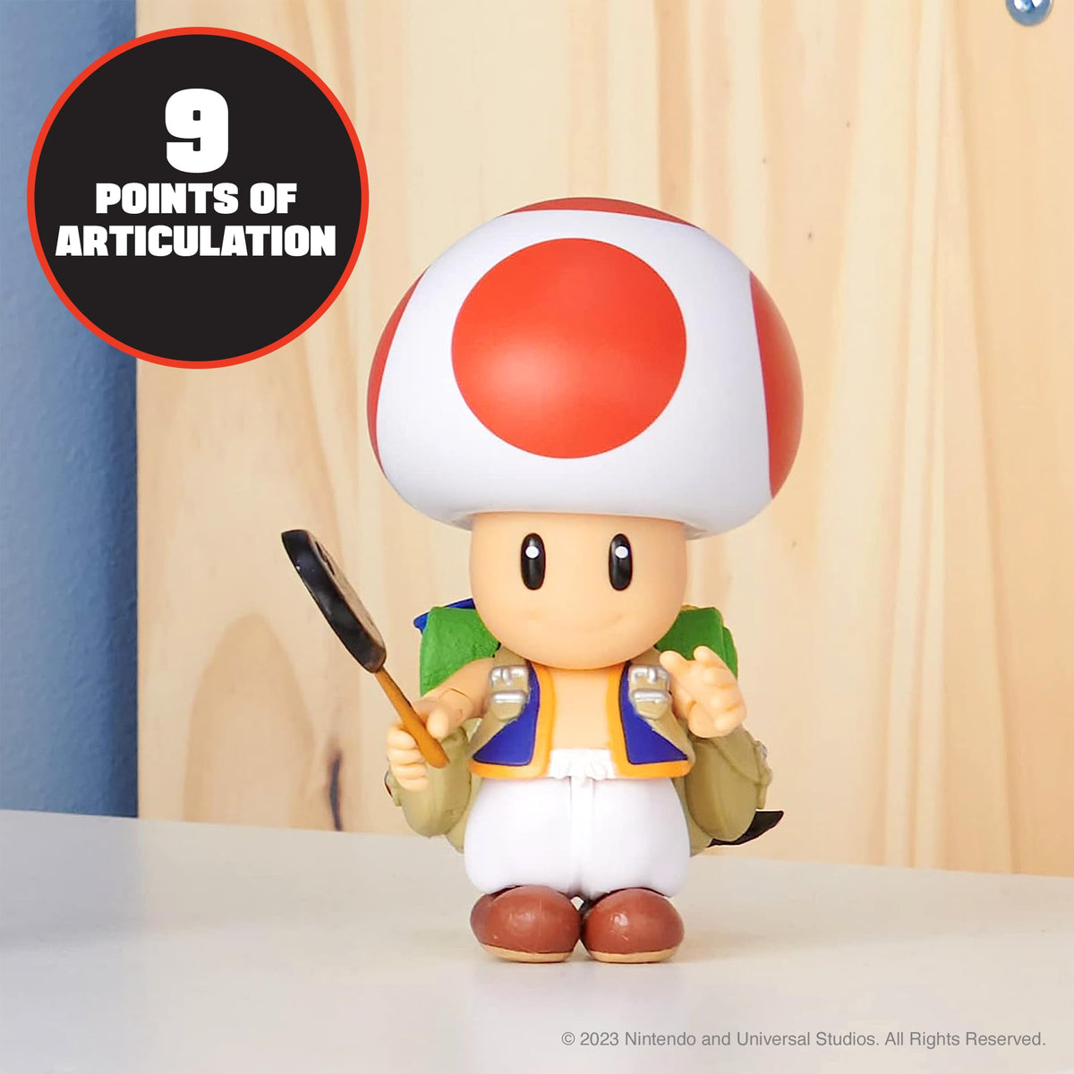 The Super Mario Bros. Movie 5-Inch Toad Figure with Frying Pan Accessory – Series 1