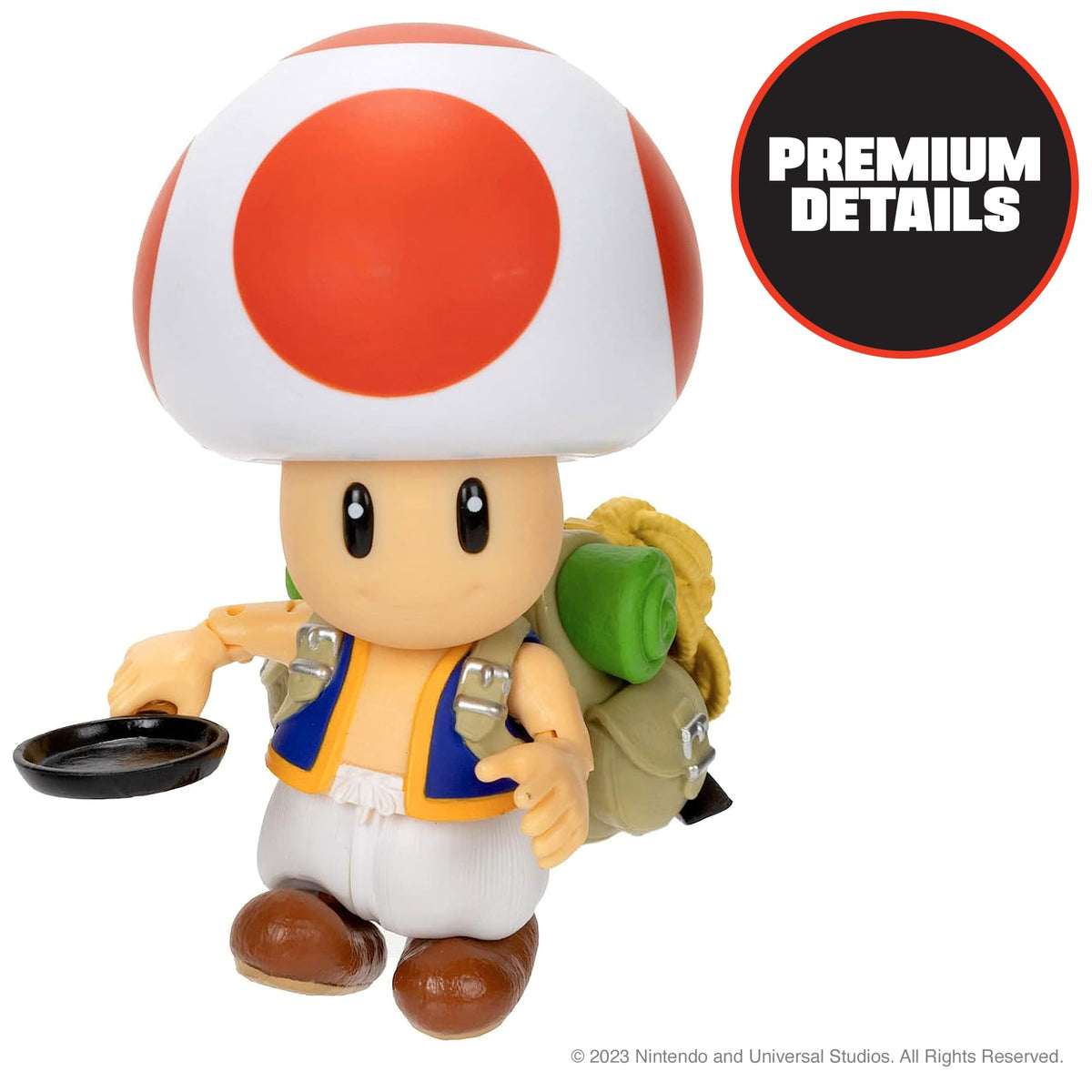 The Super Mario Bros. Movie 5-Inch Toad Figure with Frying Pan Accessory – Series 1