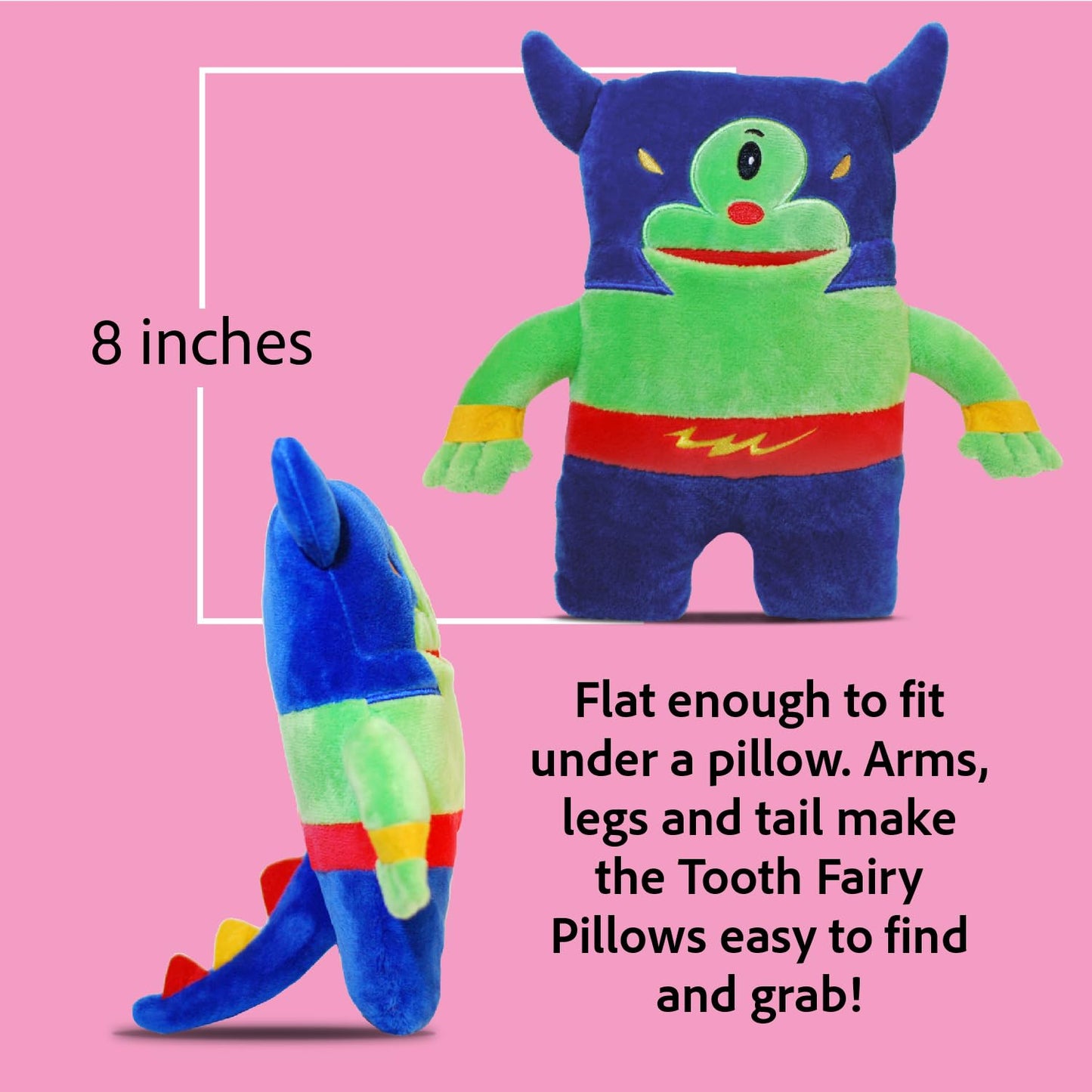 The Tooth Brigade Tooth Fairy Pillow Plush Potato Monster with Large Mouth Pocket for Prizes