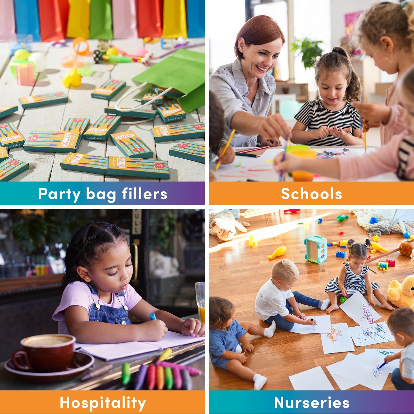 THE TWIDDLERS 288-Box Bulk Crayons — 1,152 Non-Toxic 4-Packs for Classrooms & Parties