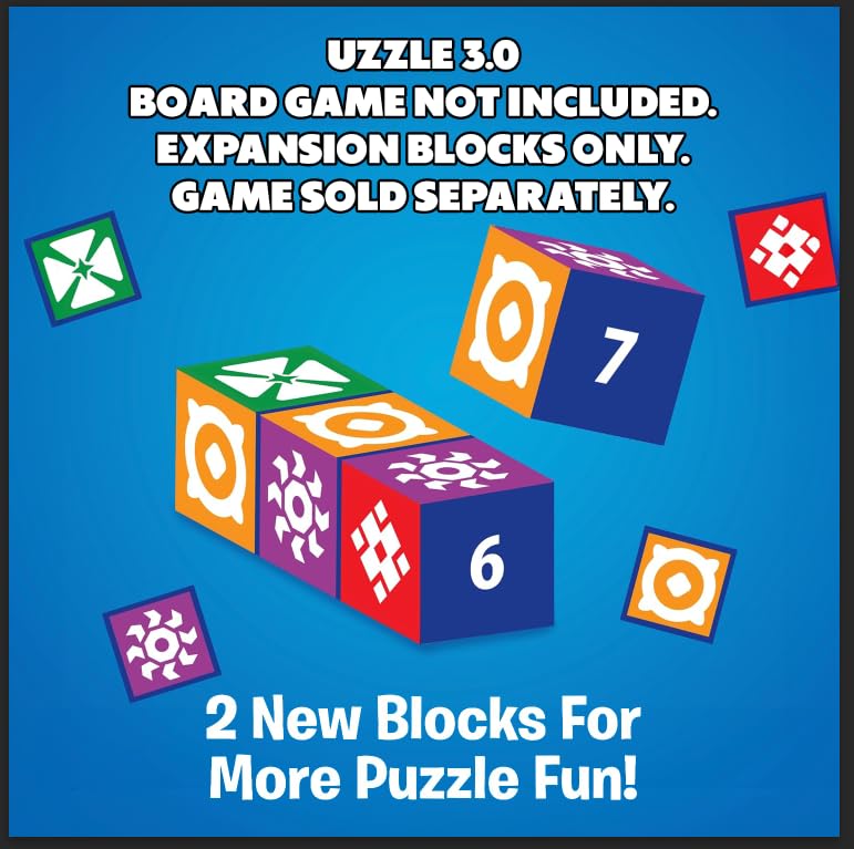 The Uzzle 3.0 Expansion – Add 8 New Blocks & 50 Level 5 Cards for Family Puzzle Nights