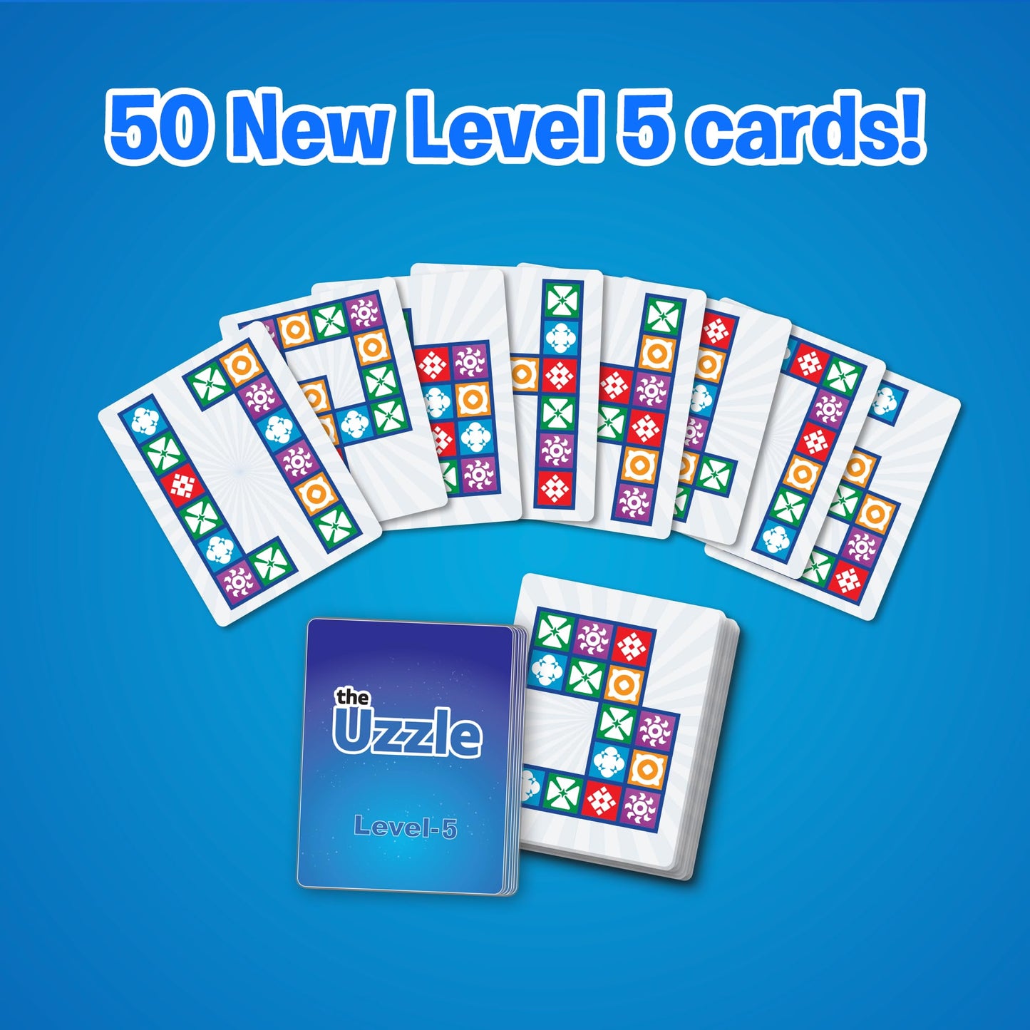 The Uzzle 3.0 Expansion – Add 8 New Blocks & 50 Level 5 Cards for Family Puzzle Nights