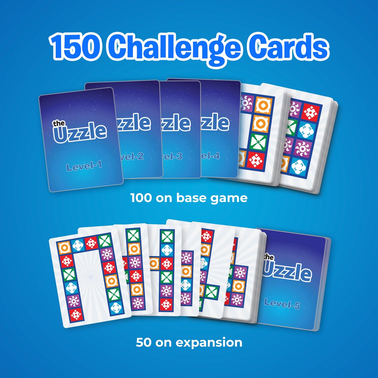 The Uzzle 3.0 & Expansion Bundle – Level 5 Challenges for Family Game Night (Ages 4+)