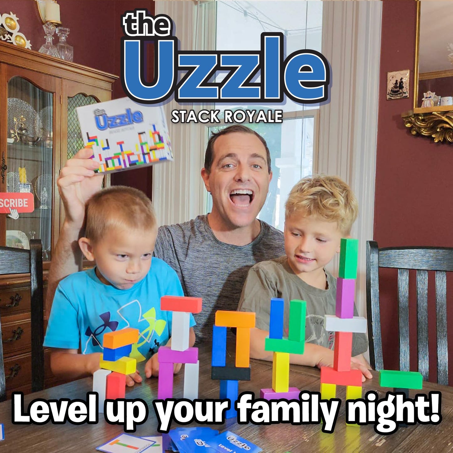 The Uzzle Stack Royale Board Game – Fast, Fun Color Block Puzzles for Ages 4+