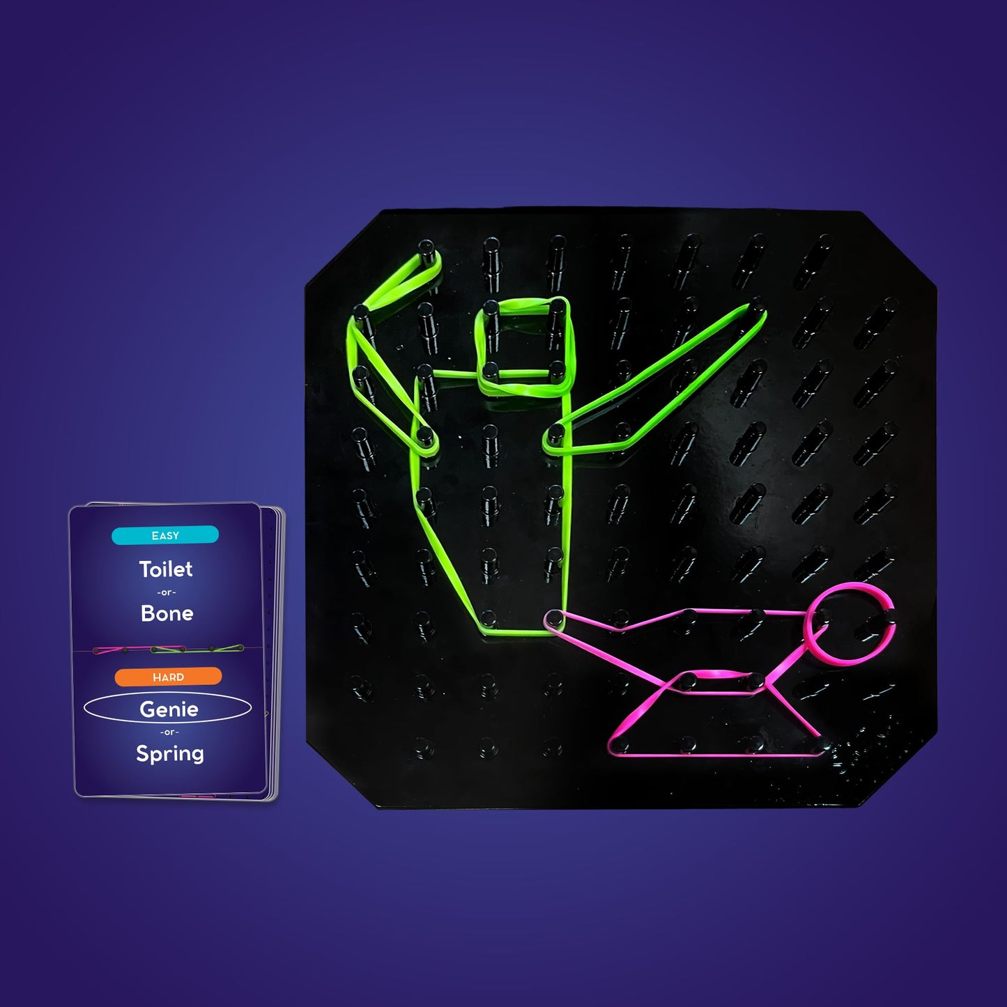The Uzzle Stretch & Sketch Peg Board Game – Expert-Level Challenges for 3-6 Players (Ages 6+)
